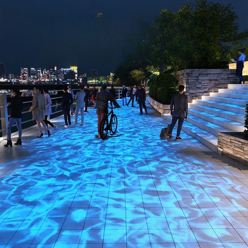 Dynamic water pattern light, water ripple outdoor park color change ambient light