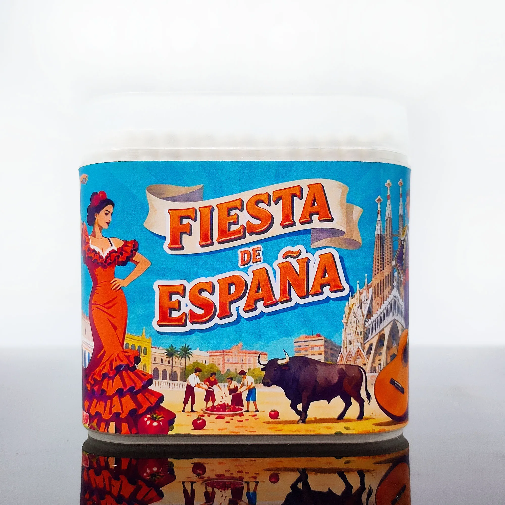 Tampone di cotone rotondo a spirale multifunzionale a doppia testa con decorazione spagnola creativa da 200 pezzi.