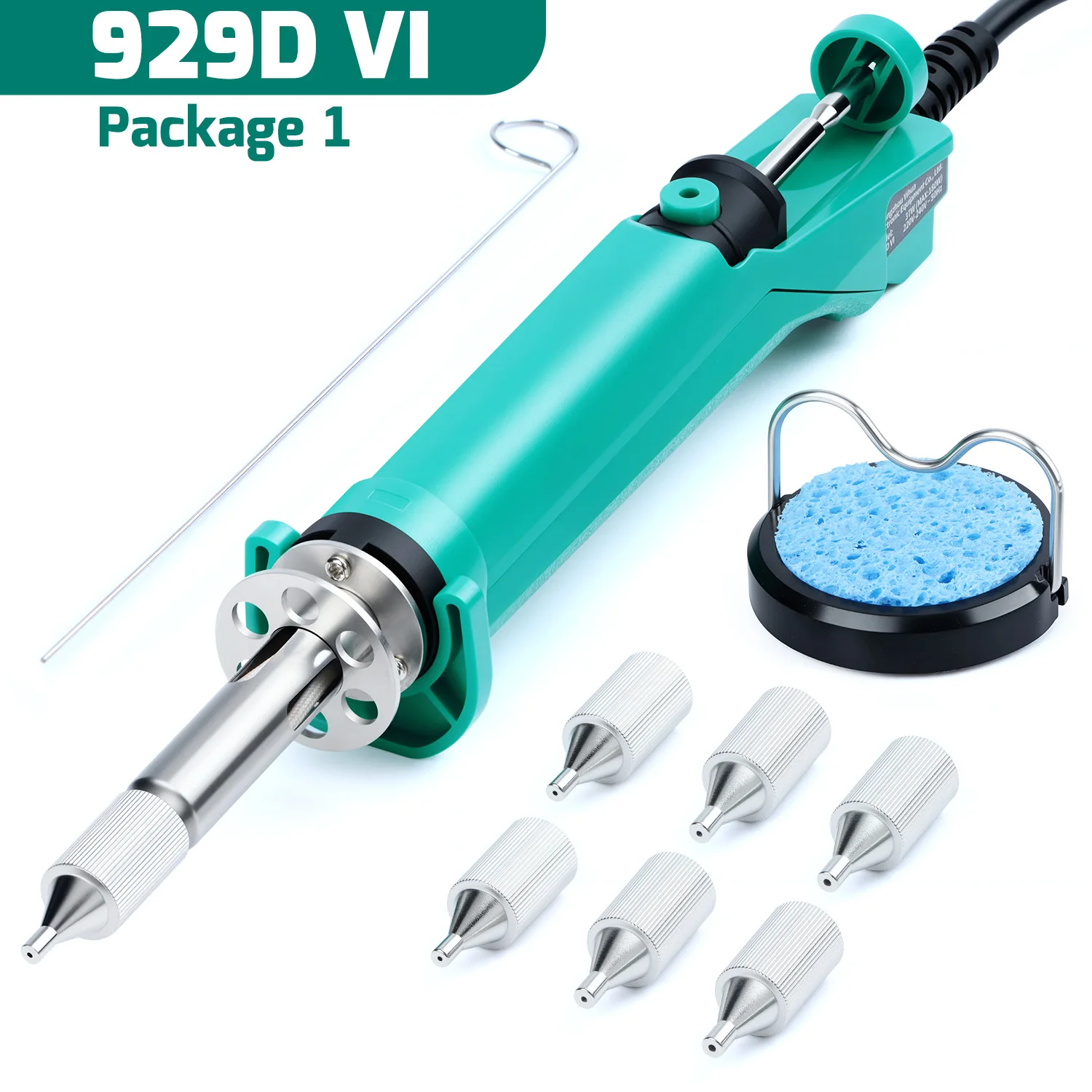 929D-VI Desoldering Iron 180W Tin Sucker New Upgraded Desoldering Tool With Nozzles THT PTH Remover PCB