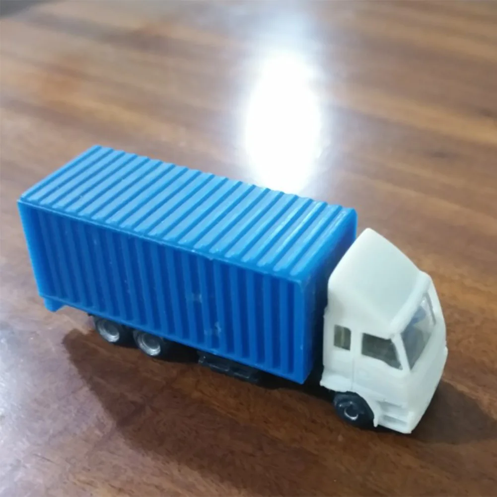 5PCS 1:150 Scale Miniature Container Truck Model N Gauge Diorama Transporter Truck Lorry Vehicle Car Model Accessories