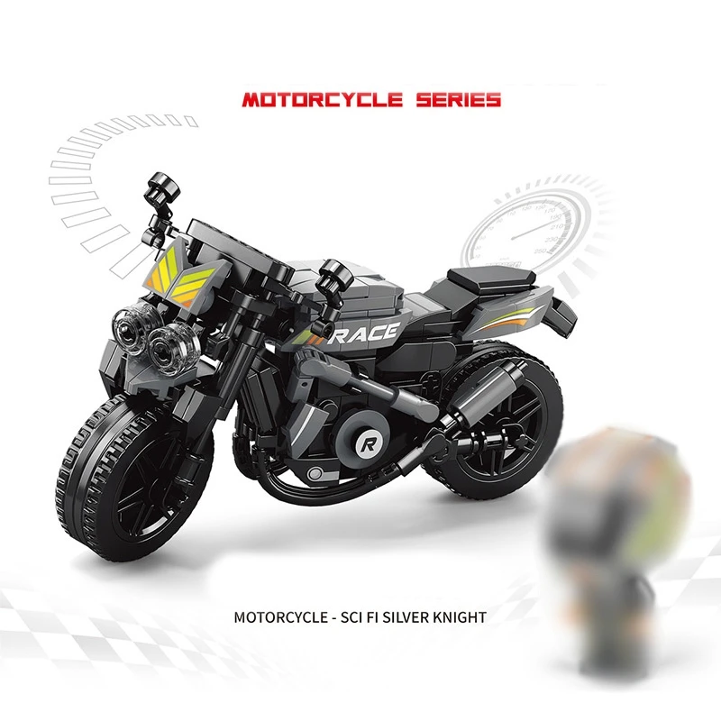 2023 MOC 300+Pcs Motorbike Bricks City Motorcycle Model Building Blocks Speed Racing Car Moto Vehicle Toys For Children Gifts