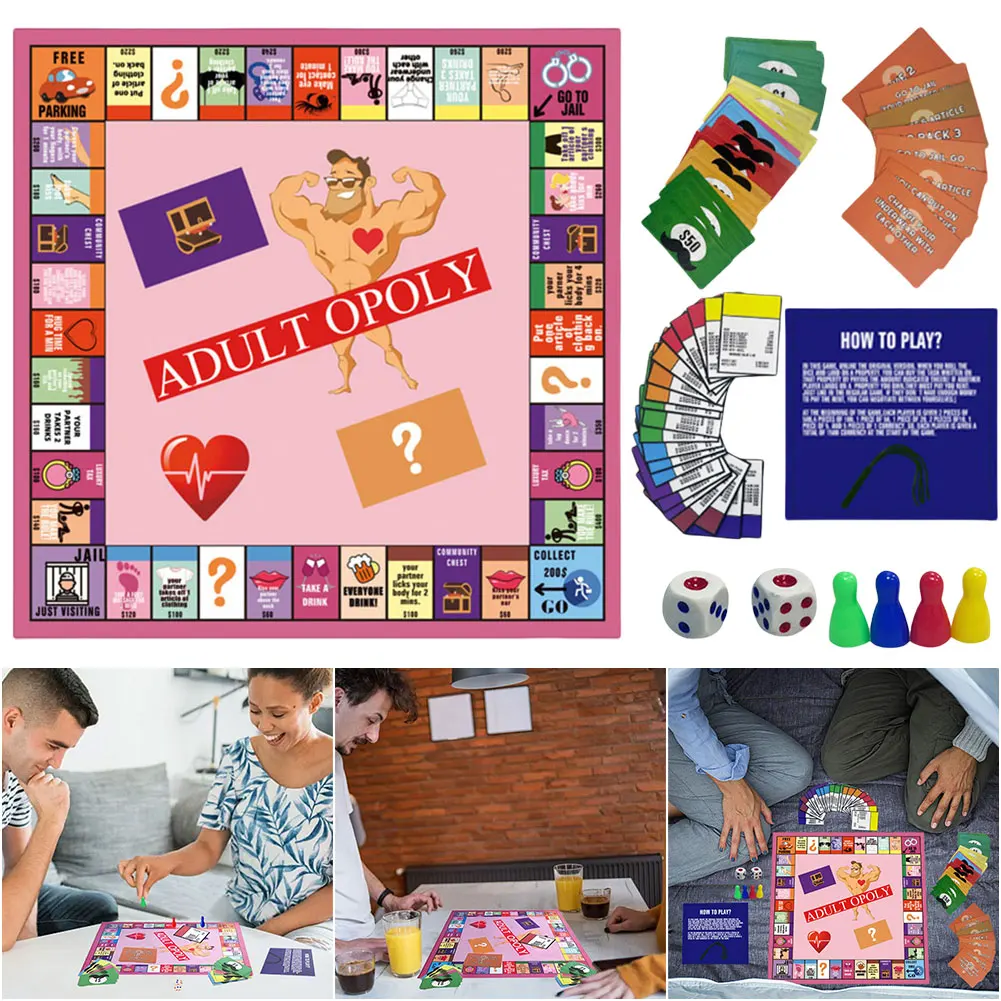 Couple Adult Opoly Board Game Couple Board Game Portable Couple Game Valentines Gifts for Him Her Boyfriend Girlfriend