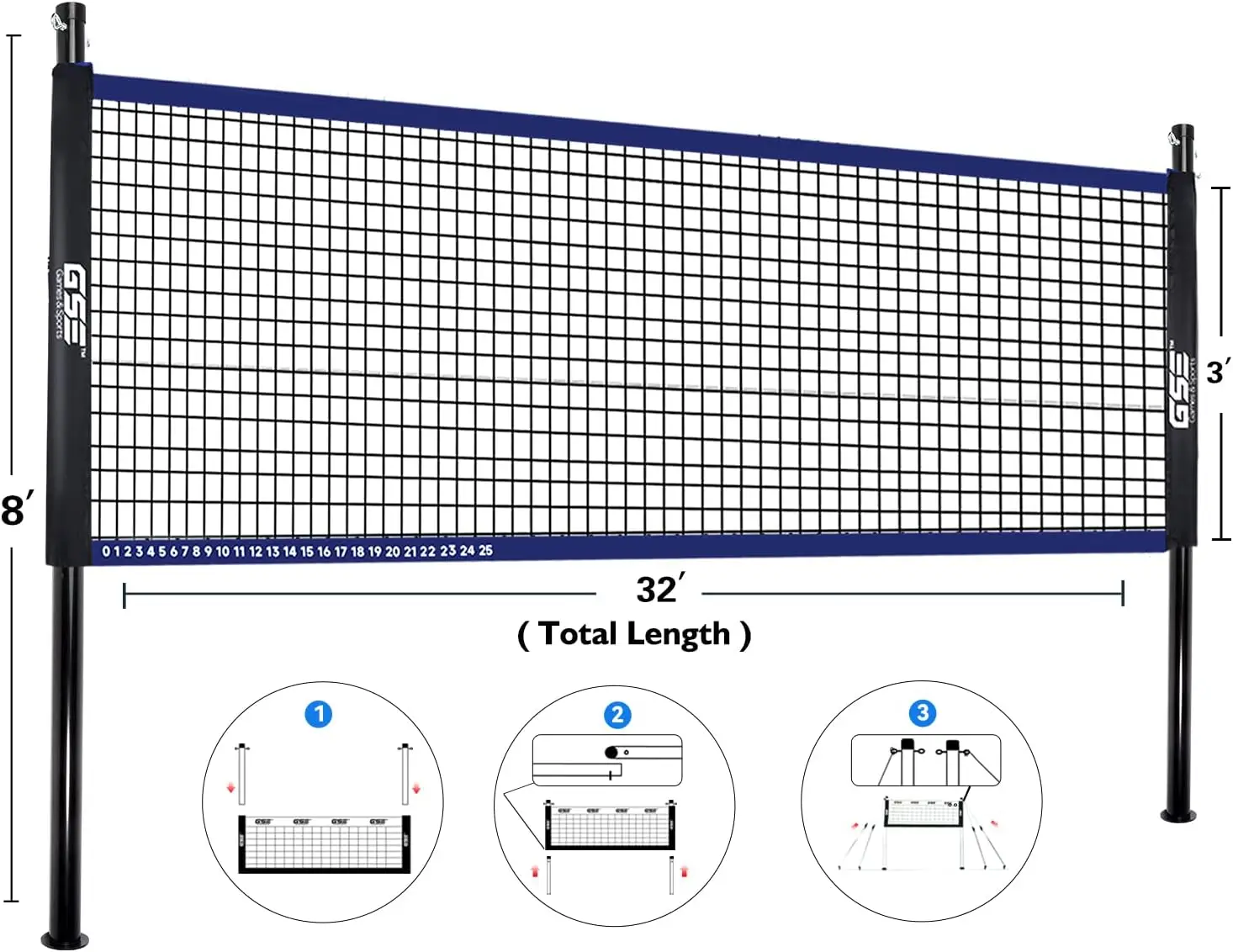 Sports Expert Portable Volleyball & Badminton Combo Set with Net, 4 Badminton Rackets & 3 Birdies, Volleyball & Pump