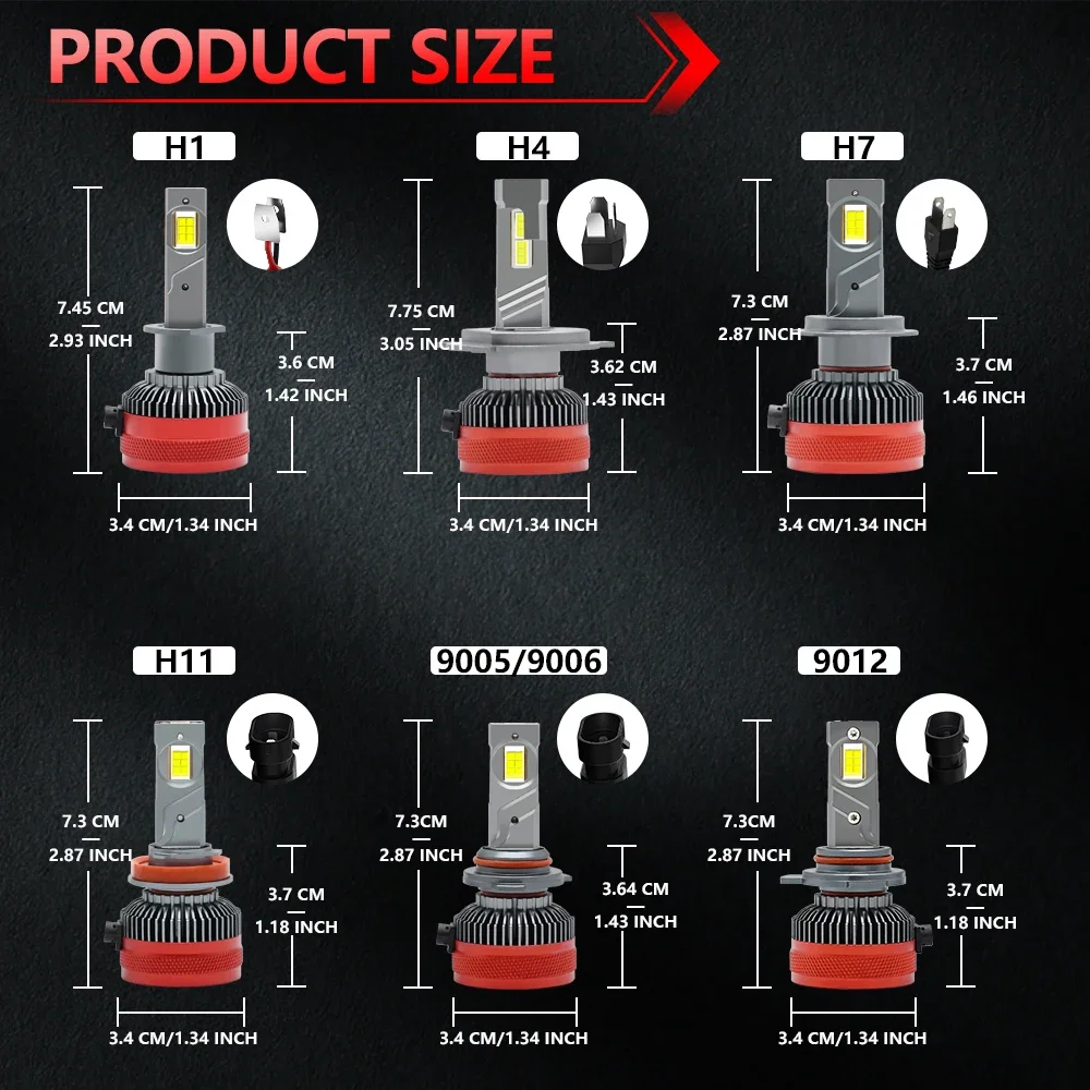 Lâmpada do farol do poder superior do EAGLEVISION-LED, luz do Canbus, 2800W, 8860, CSP, 12V, 24V, HB3, HB4, 9012, H1, H4, H7, H11, H13