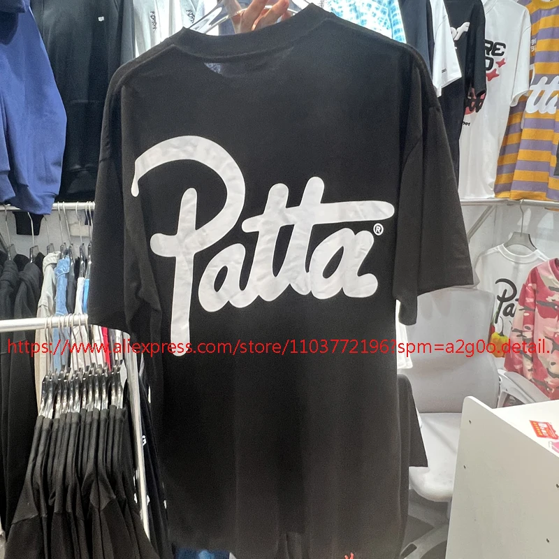 High Street Trend Round-neck Cotton Top Patta Short Sleeves High-quality Casual Versatile PATTAT T-shirt