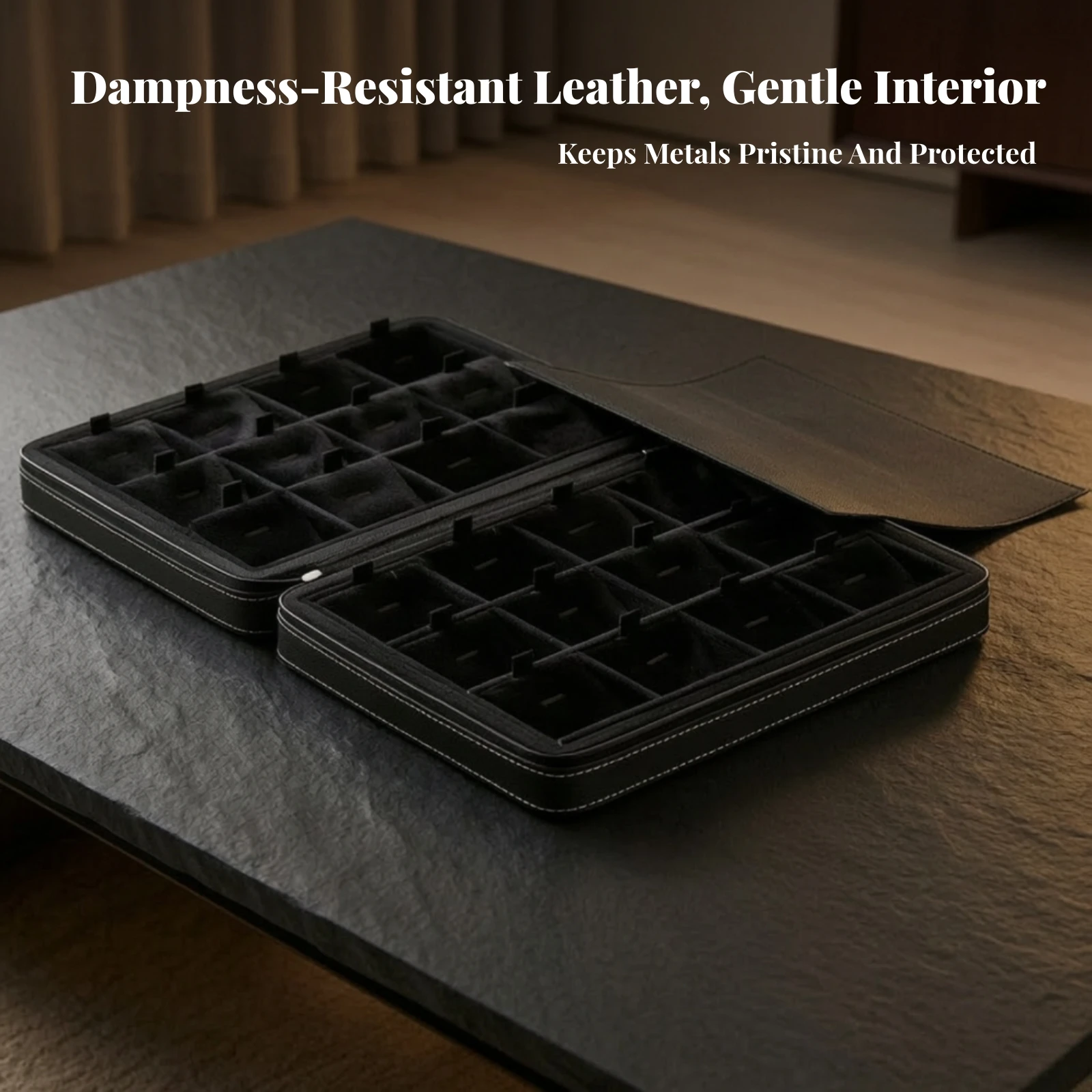Jewelry Storage Case with Compartments Zippered Jewelry Organizer with Zipper Pendant Display Case Hard Shell Multifunctional