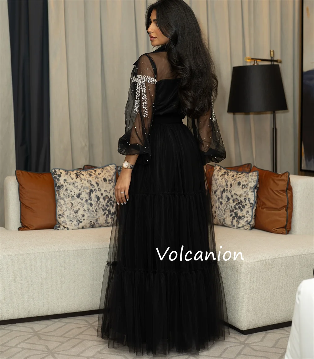 فساتين طويلة مخصصة رائعة مطرزة بالترتر على شكل حرف A ورقبة على شكل حرف V مناسبة حسب الطلب على الطراز الرسمي الحديث #4