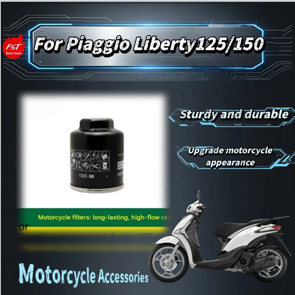 For Piaggio Liberty 125/150 Motorcycle Oil Filter, Nitrile Rubber Seal Gasket, Stable Sealing Performance Against Oil Leakage