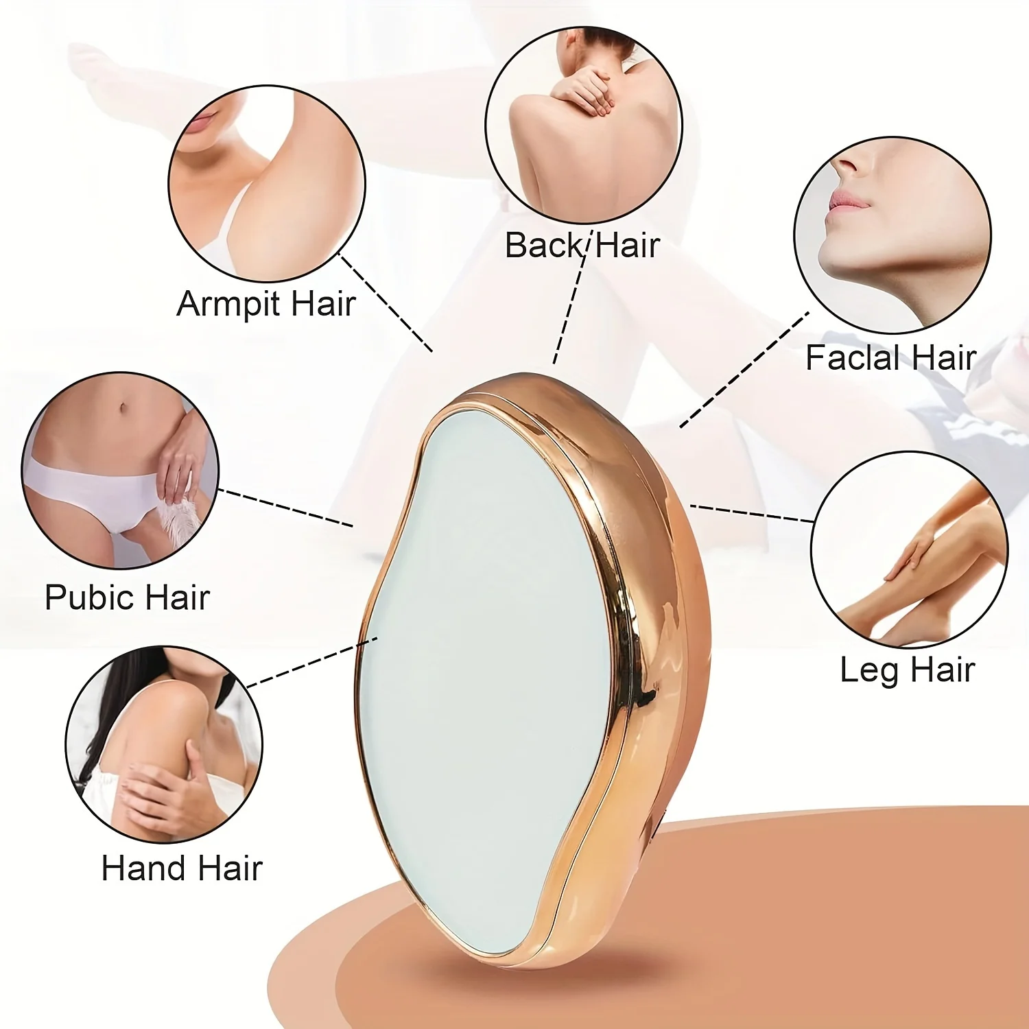 Goma de borrar de cristal para mujeres y hombres, eliminador de vello de cristal reutilizable, portátil, mágica, indolora, exfoliación, herramienta de depilación, lavab