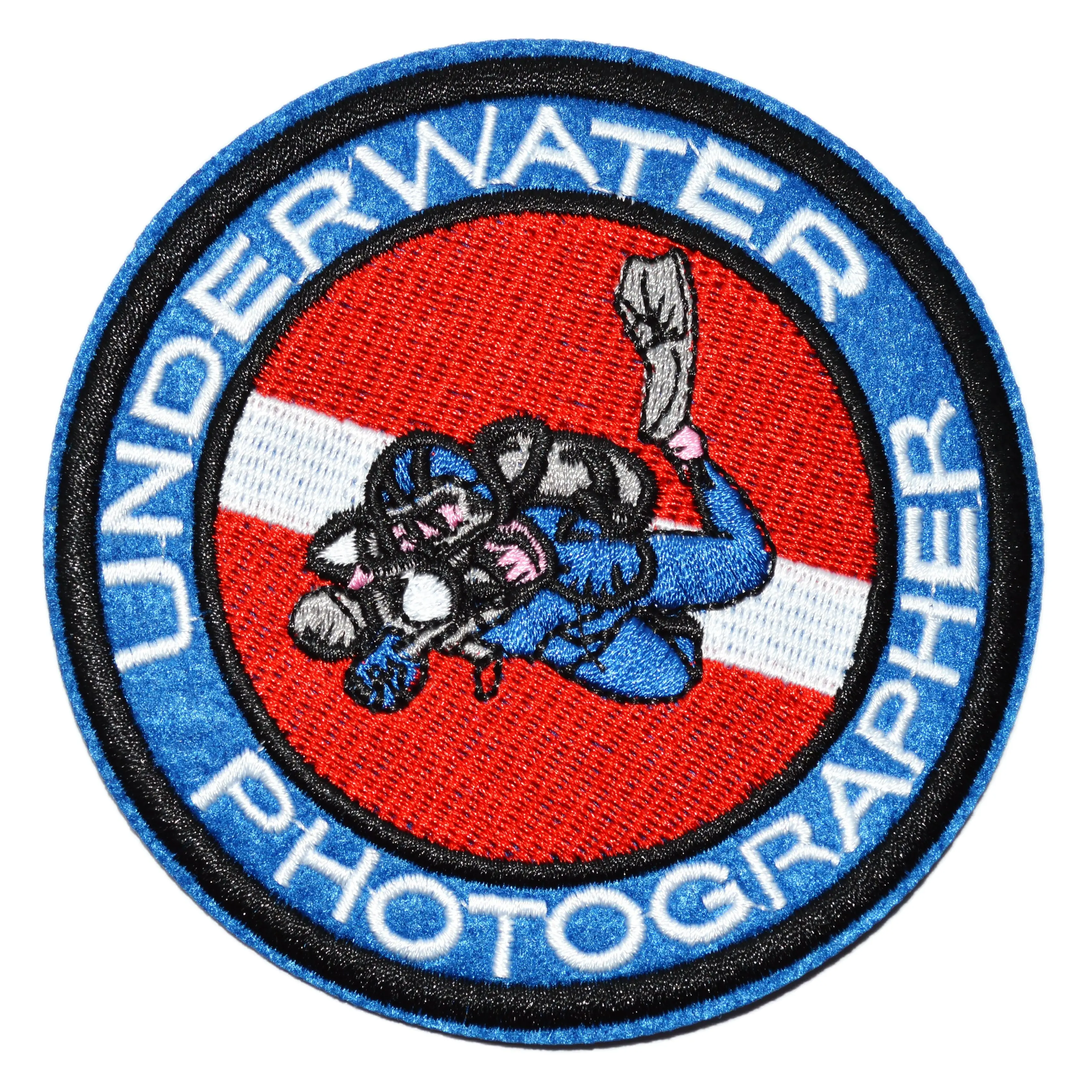 100X UNDERWATER PHOTOGRAPHER SCUBA DIVING PHOTOGRAPHY EMBROIDERED IRON ON PATCH OR SEW DIVER Hippie (≈ 9 cm)