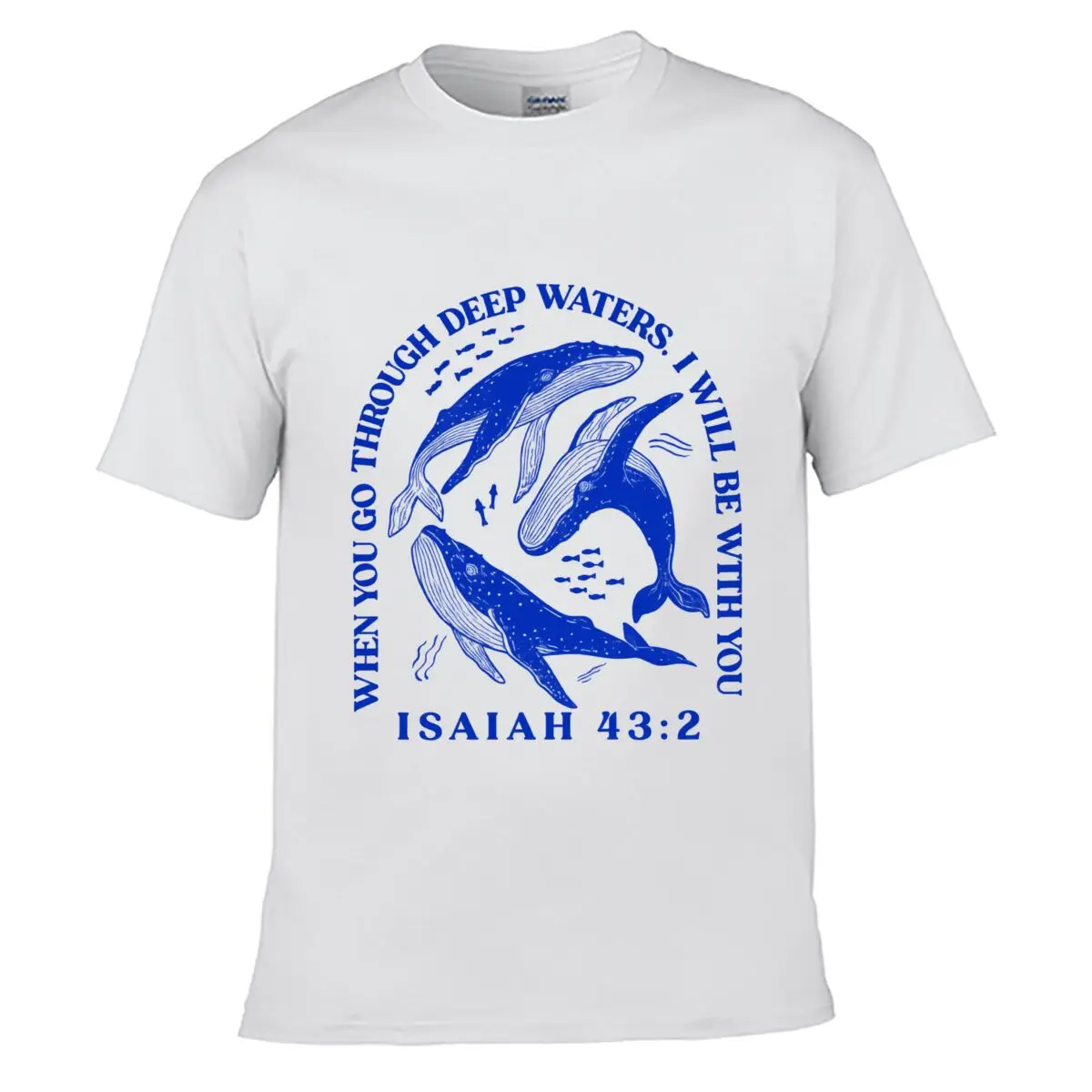 Isaiah 43 2 Through Deep Waters I Will Be With You Whales short-sleeved T-shirt