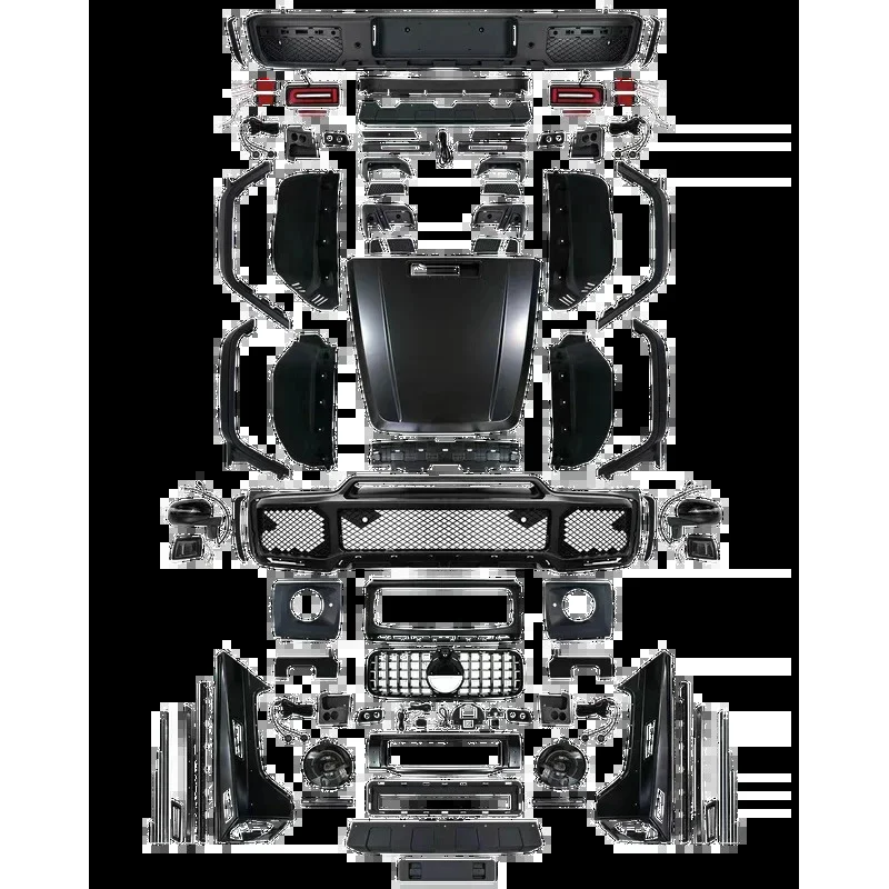 

Высокое качество Bodykit для G Wagon W463 2002-2018 G500 G550 для W464 B Стиль Полный комплект бамперов Фара