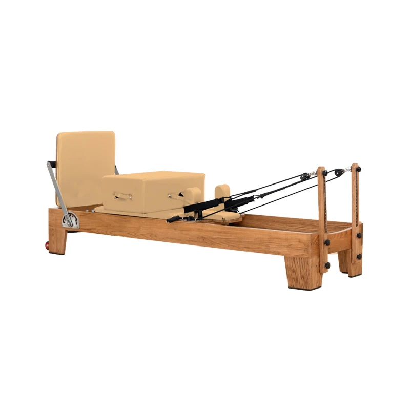 

Pilates Oak Reformer Personalized Customization Adjustable Portable and Durable Pilates Core Bed