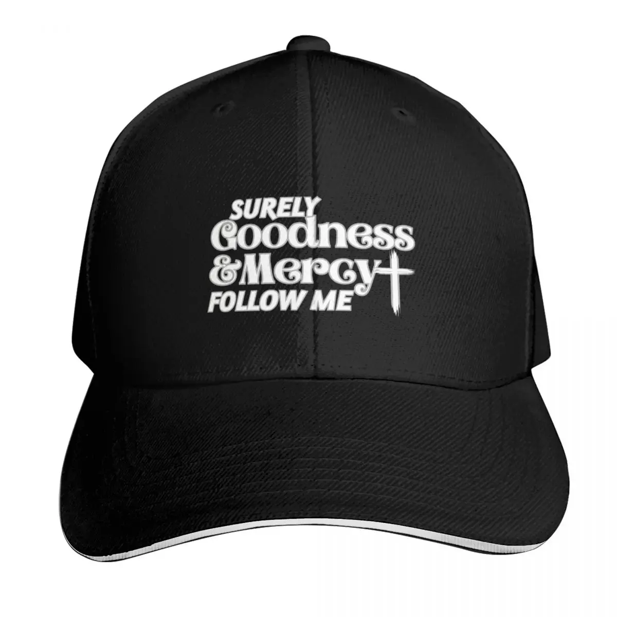 Gorra de béisbol con la frase «Seguramente la bondad y la misericordia me acompañan» (Salmo 23:6), gorra de golf, gorras divertidas, gorra personalizada, gorra tipo trucker, gorras para hombre, gorras para mujer