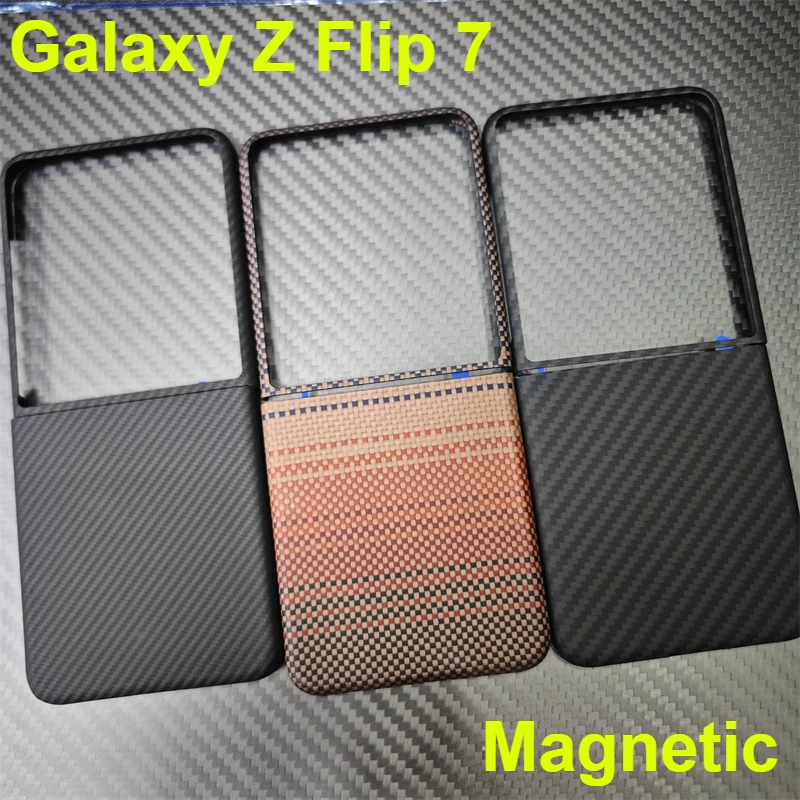 

Для Samsung Galaxy Flip 7, арамидный магнитный чехол из углеродного арамидного волокна, защитный чехол для телефона, аксессуары для мобильных телефонов