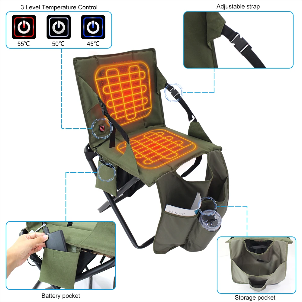 USB Heated Seat Cushion Infrared Heating Quilted Massage Pad Foldable Square Pain Relief Home Office Camping Hotel Wheelchair