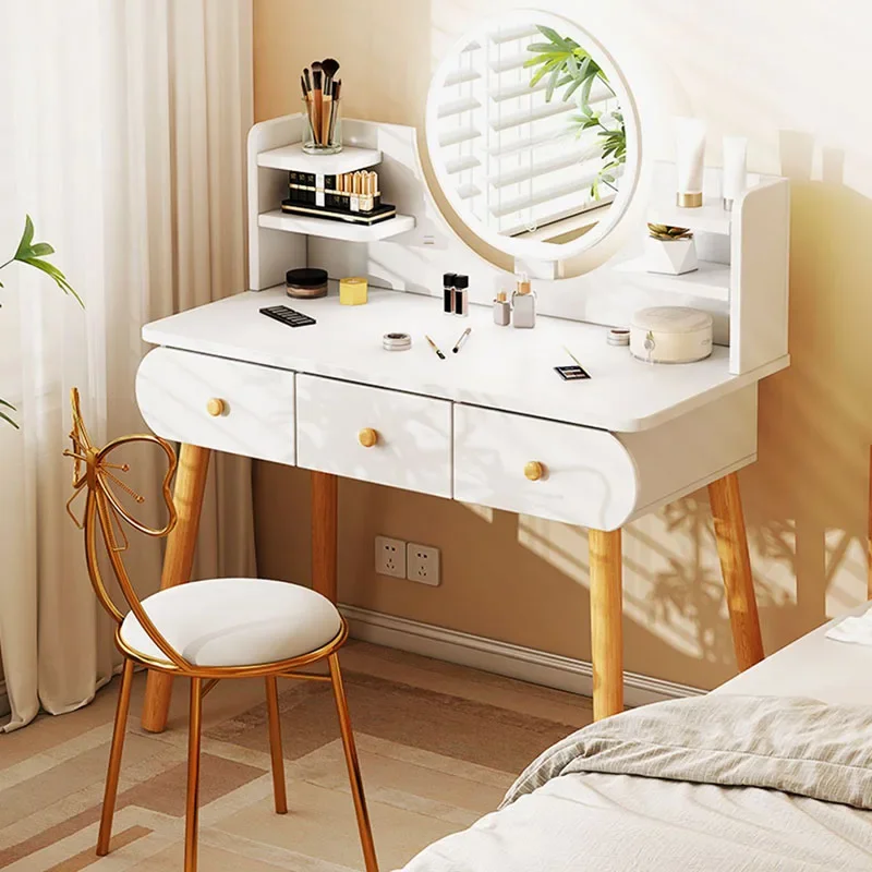 Nordic Container Vanity Table Box Organizers Multifunctional Dressing Table Mirror Furniture Penteadeira Sofas For Living Room