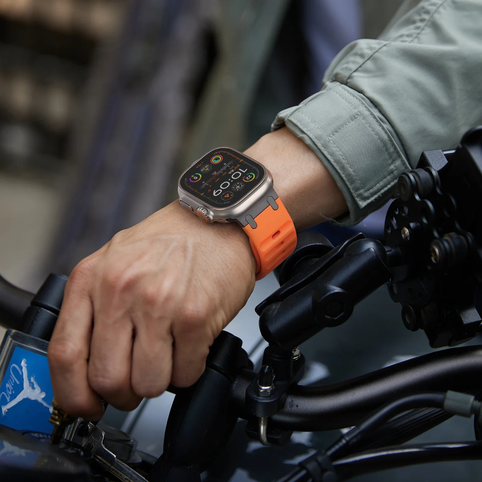 Apple Watch用スポーツシリコンストラップ,バンド49mm, 49mm,apスタイルコネクタ,時計バンド,iwatch 45mm, 44mm交換,ウルトラ2,9,8,7,6,5