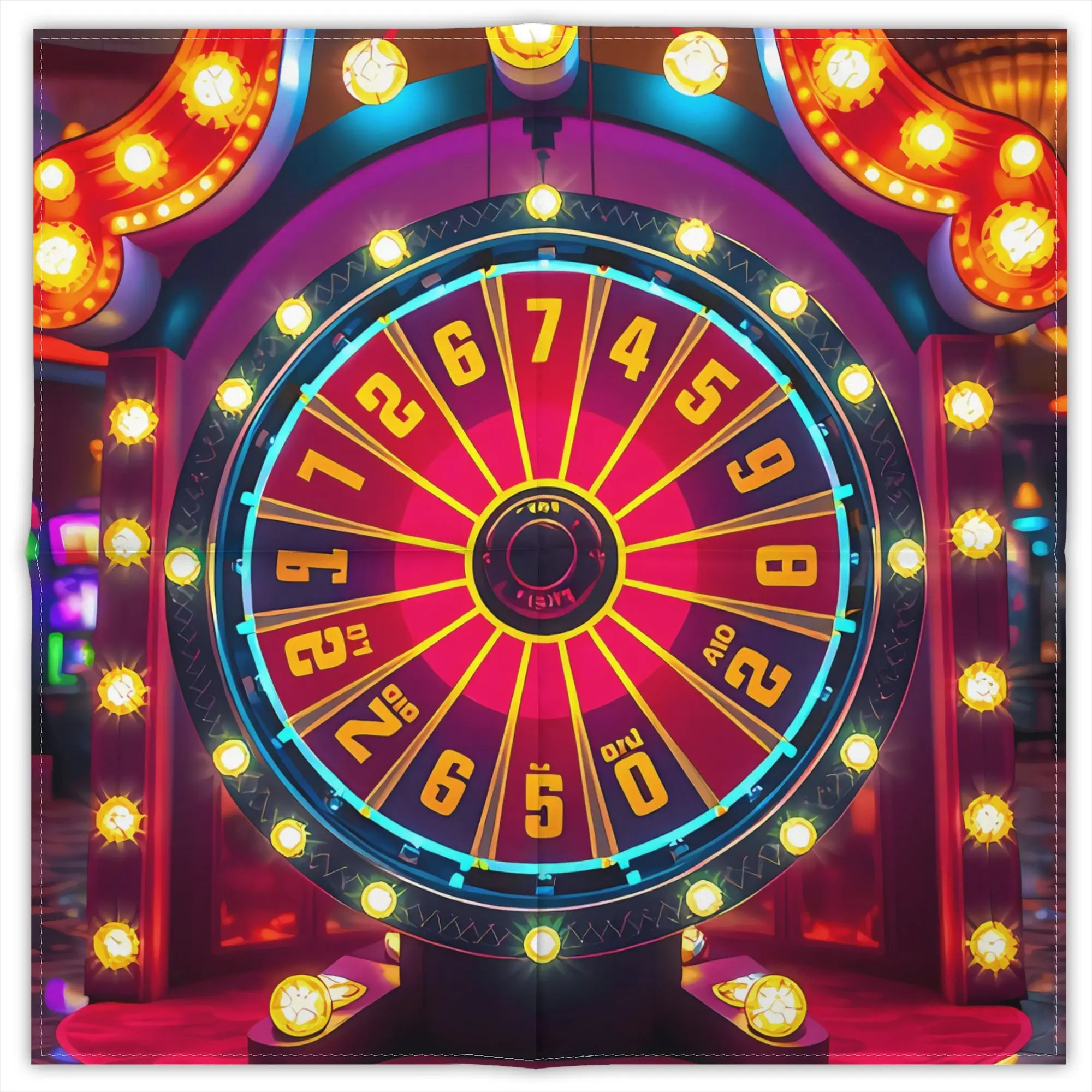 

Wheel of Fortune Compass Fashion Square Scarf Decorative Polyester Printed Daily