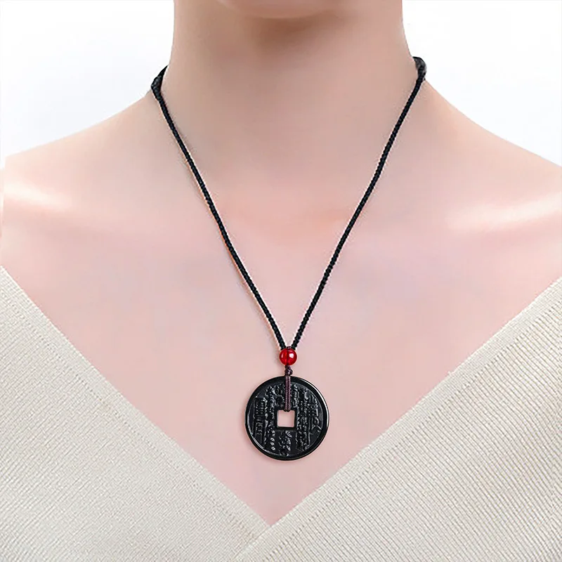 Natural A-grade Ink Jade Mountain Ghost Money Small Pendant Bagua Jadeite Charms Men's  Women's Jewelry Accessories Drop Ship