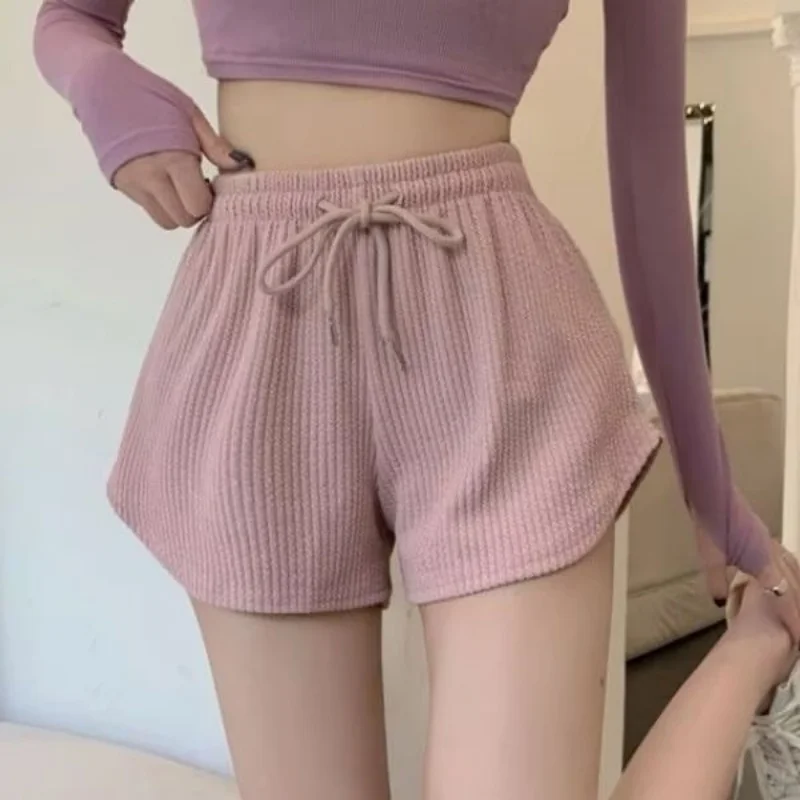 2026 internet celebrity fitness running shorts women's summer thin fit loose casual plus size wide leg high waist A-line sports