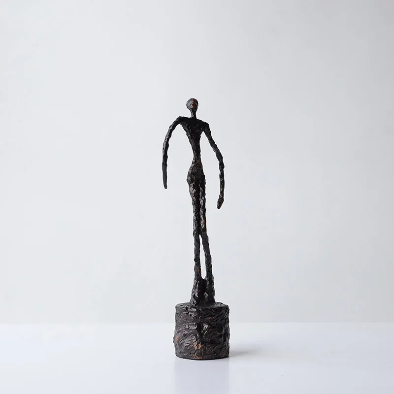 27cm Abstract Skeleton Bronze Statue by Giacometti Vintage Real Bronze Sculpture Collection Art Crafts Home Decor Hotel Ornament