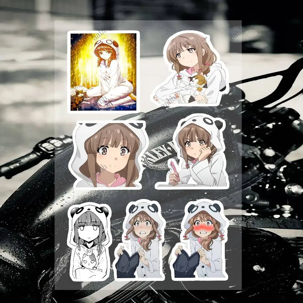 Azusagawa Kaede Rascal Does Not Dream Custom Motorcycle Sticker Kit Reflective Decal Set For Helmet Tank Fairing Body Graphics