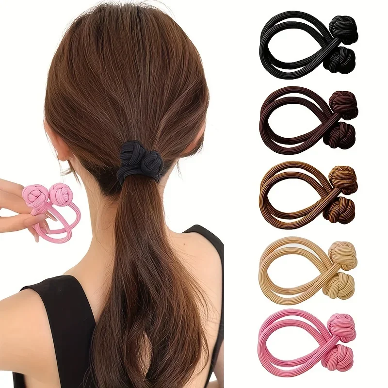 

High Ponytail Must - Have: Fashion Female Hair Accessories, Non - slip Durable Solid Color High Elastic Knotted Hair Rope