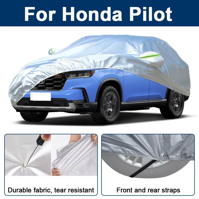 

Всепогодный чехол для автомобиля Honda Pilot с отражающими полосами, водонепроницаемый, снегозащитный, пылезащитный, с защитой от УФ-излучения, автоаксессуары