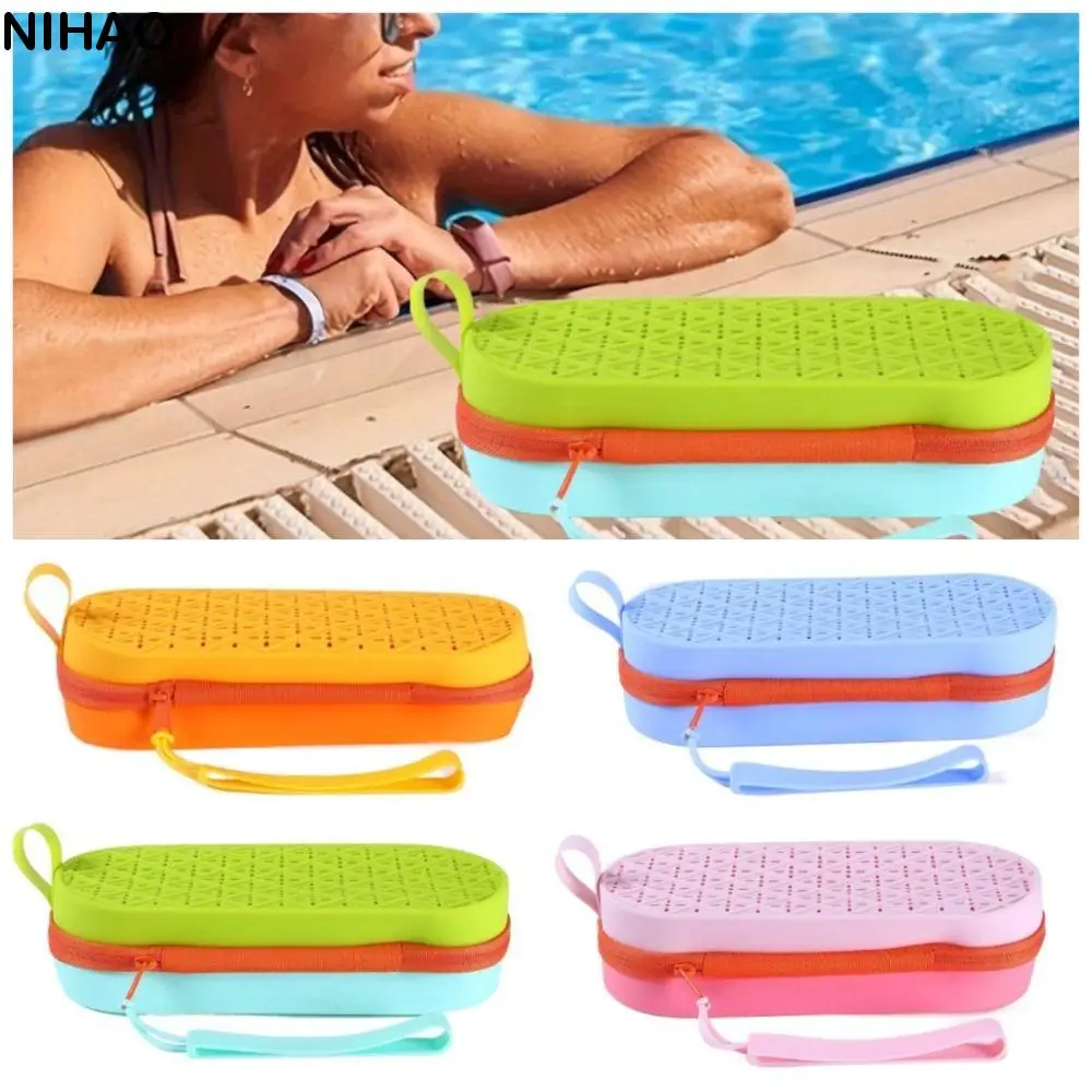

Silicagel Swimming Goggles Storage Box Drain Hole Portable Myopia Glasses Case Soft Breathable Sun Glasses Protection Box