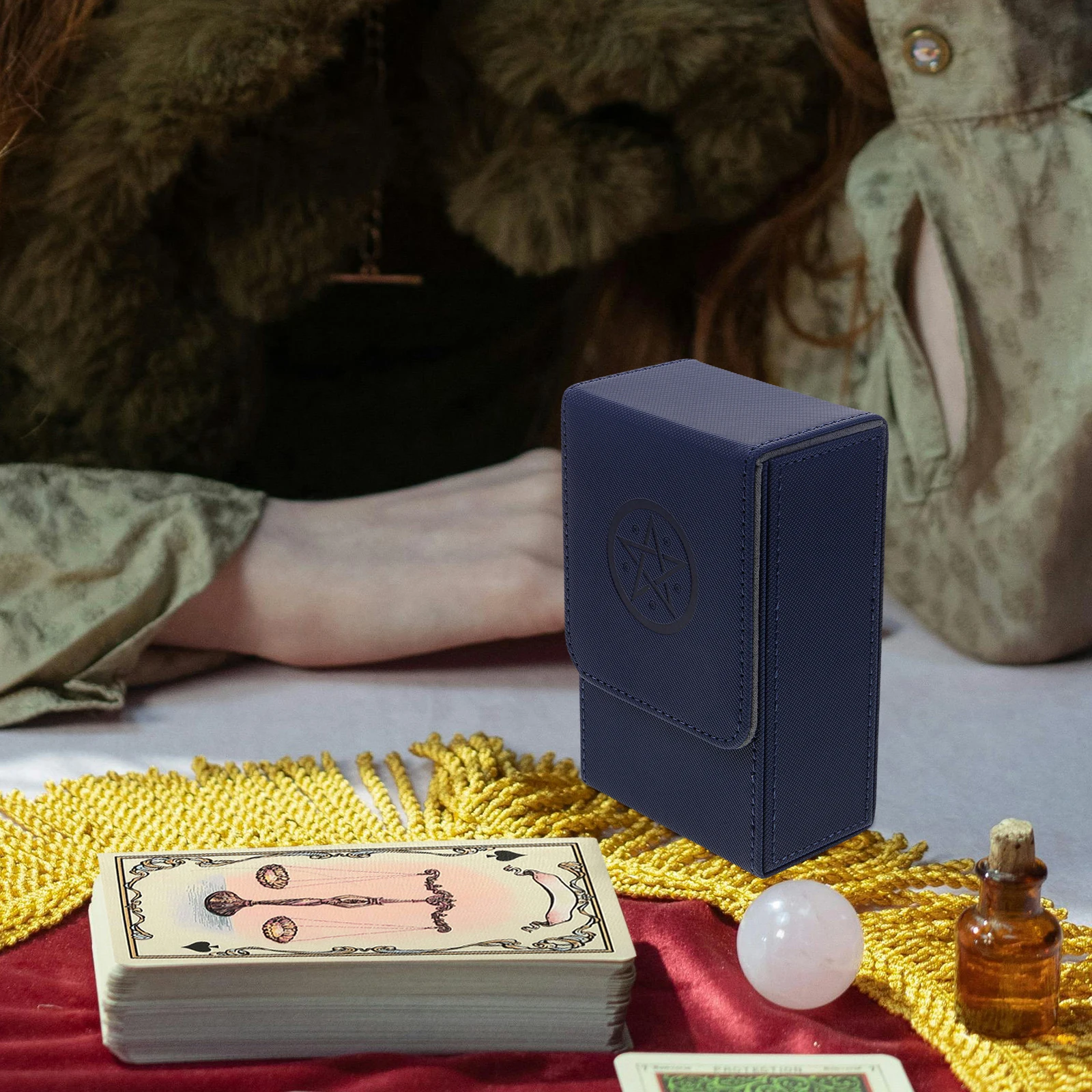 

Tarot Storage Box 1 Deck Protective Magnetic Holder Case PU Card Organizer T255 Purple Lightweight Travel Container