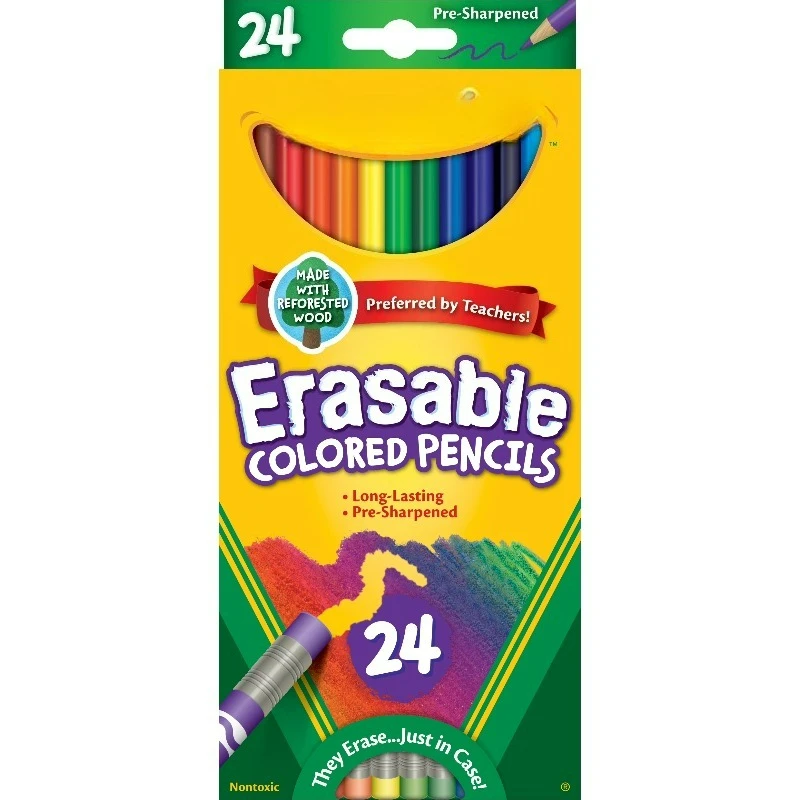 

Erasable Colored Pencils, 24 Ct, School Supplies for Kids and Teachers, Classroom Supplies, Gift