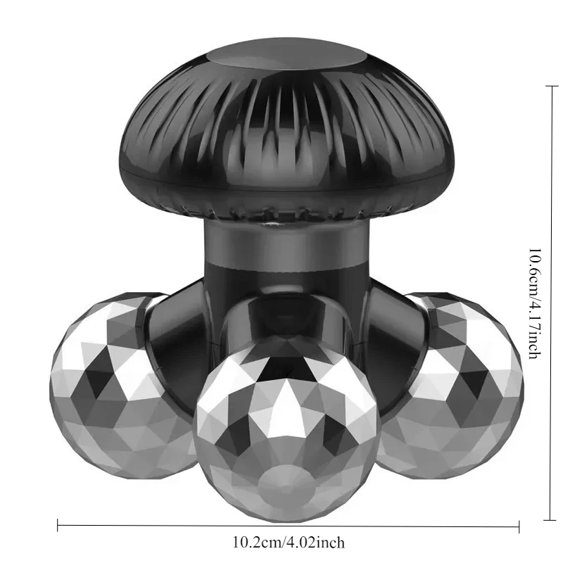 Nuevo Masajeador vibratorio de mano 4 en 1 con 3 cabezales de masaje para amasar para automasaje, relajación o tensión muscular, Mini masajeador