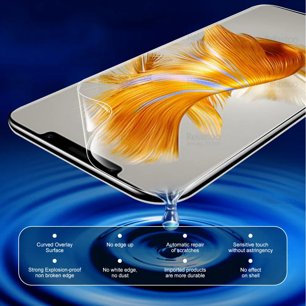 For Huawei Mate 50 Pro Hydrogel Film 2Pcs 999D Curved Soft Film Hawei Mate50 50Pro Mate50Pro Screen Protector Not Tempered Glass