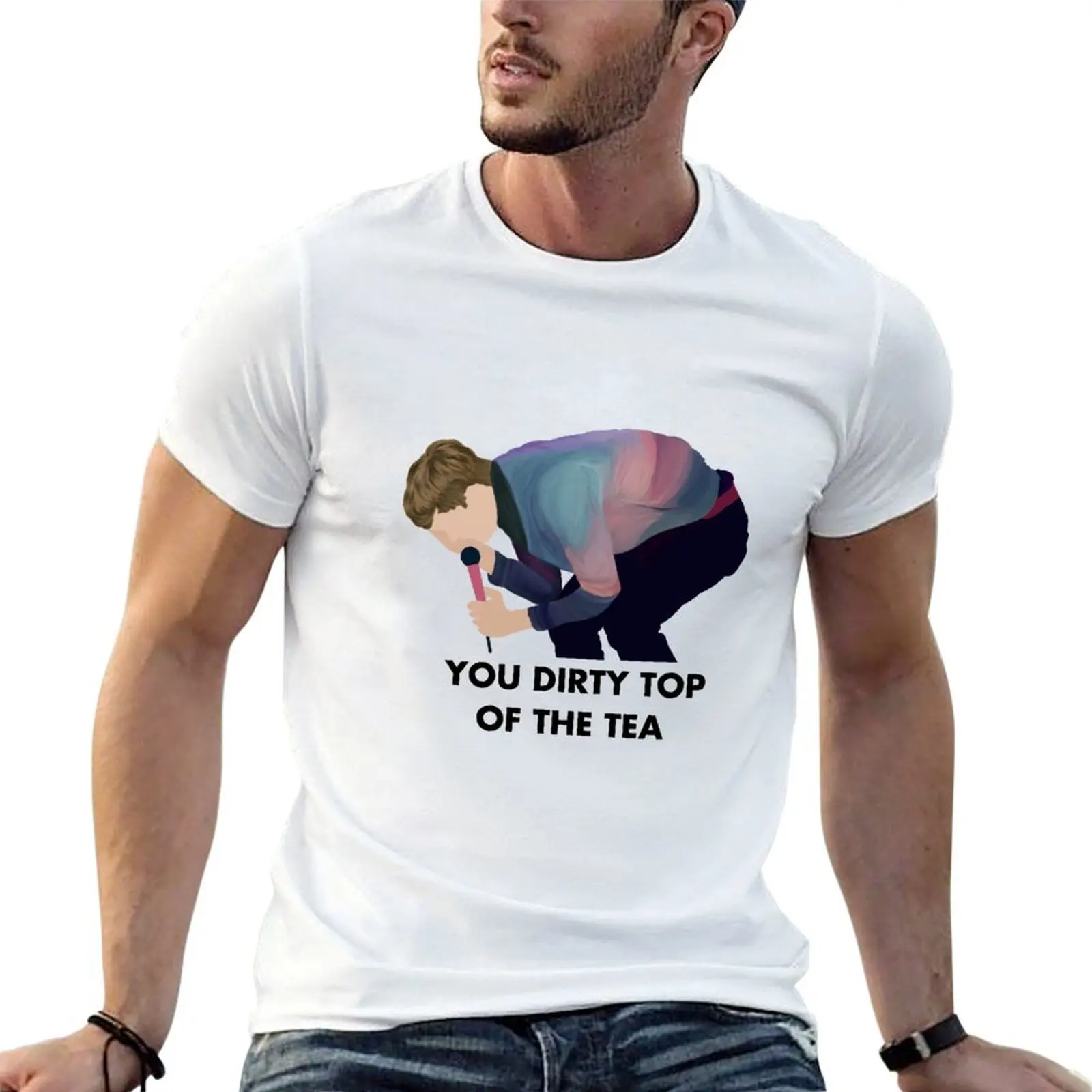 James Acaster - Dirty Top of the Tea T-Shirt blue archive tshirts personalised mens graphic t-shirts big and tall