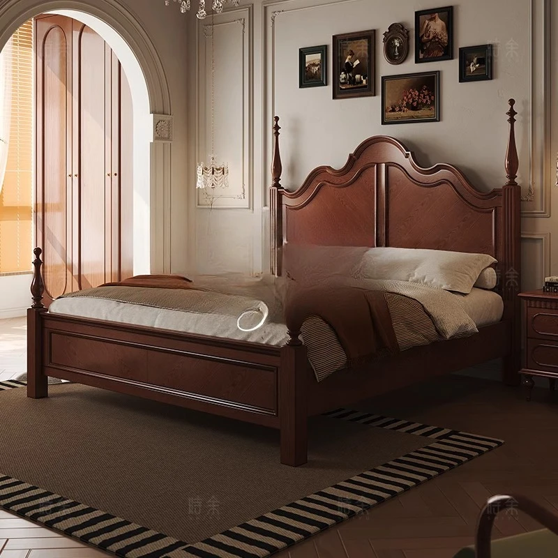 

American solid wood bed, French retro, Princess Anna bed