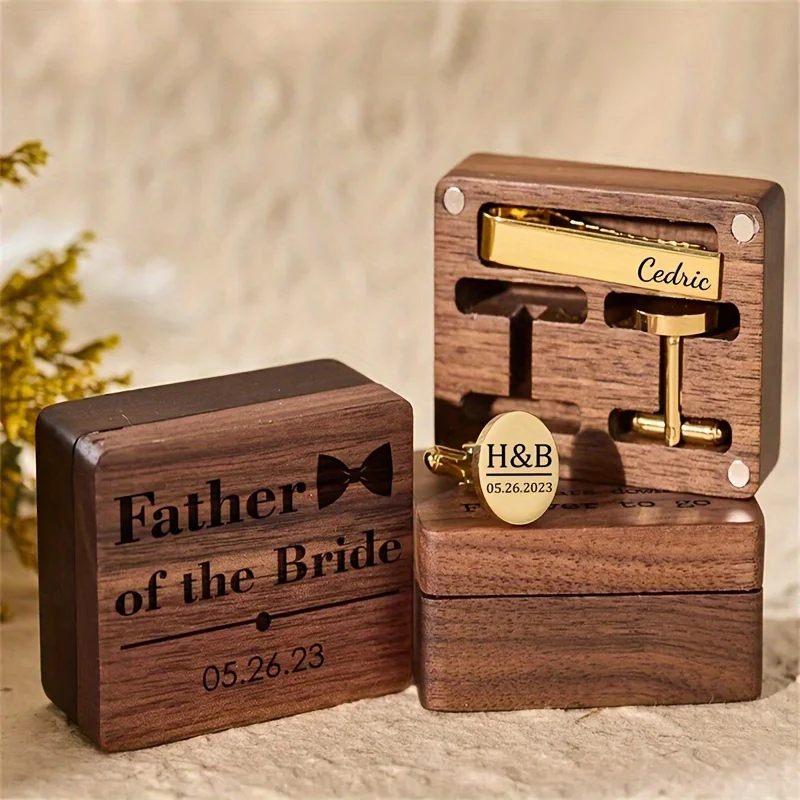 

Custom Men's Three-Piece Set with Tie Clip Cuffs And Storage Box - Exclusive Birthday\Valentine's Day Gift Show Unique Feelings