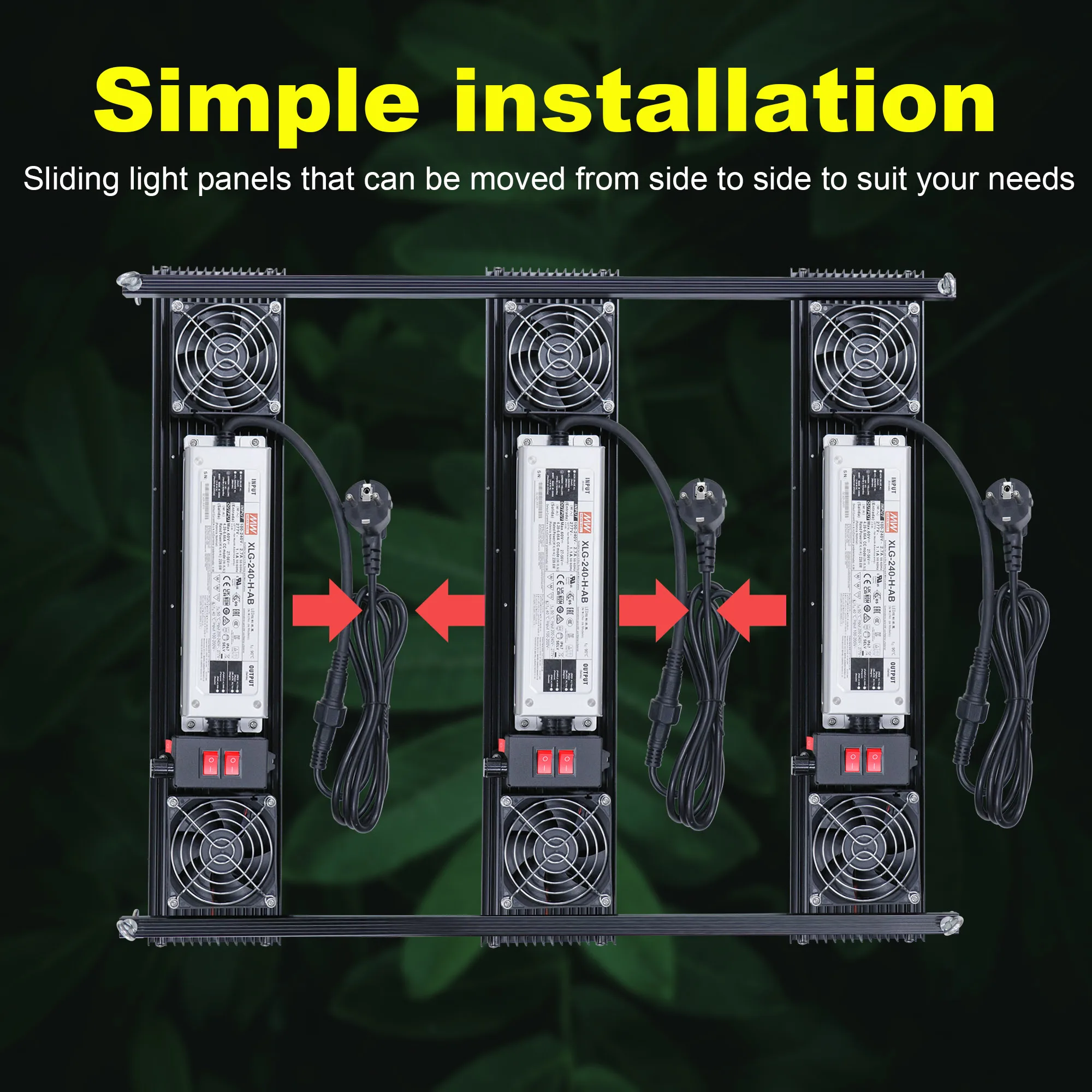 240W Vollspektrum LED-Wachstumslampe für Indoor-Gewächshäuser mit Vegetations- und Blütenmodi für Growzelte – Detail 4