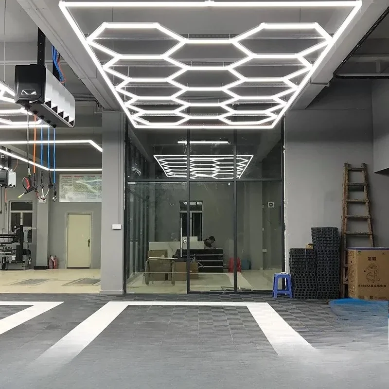 

Car wash shop honeycomb light film dust-free workshop lighting, car wash room styling lighting