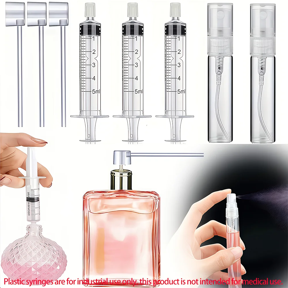 1 Set of Perfume Refill Extractors, Including a 5ml Perfume Extractor/Pump-Type Dispenser/5Ml Glass Spray Bottle - Perfect for Travel and DIY Cosmetics, Liquid Dispensing