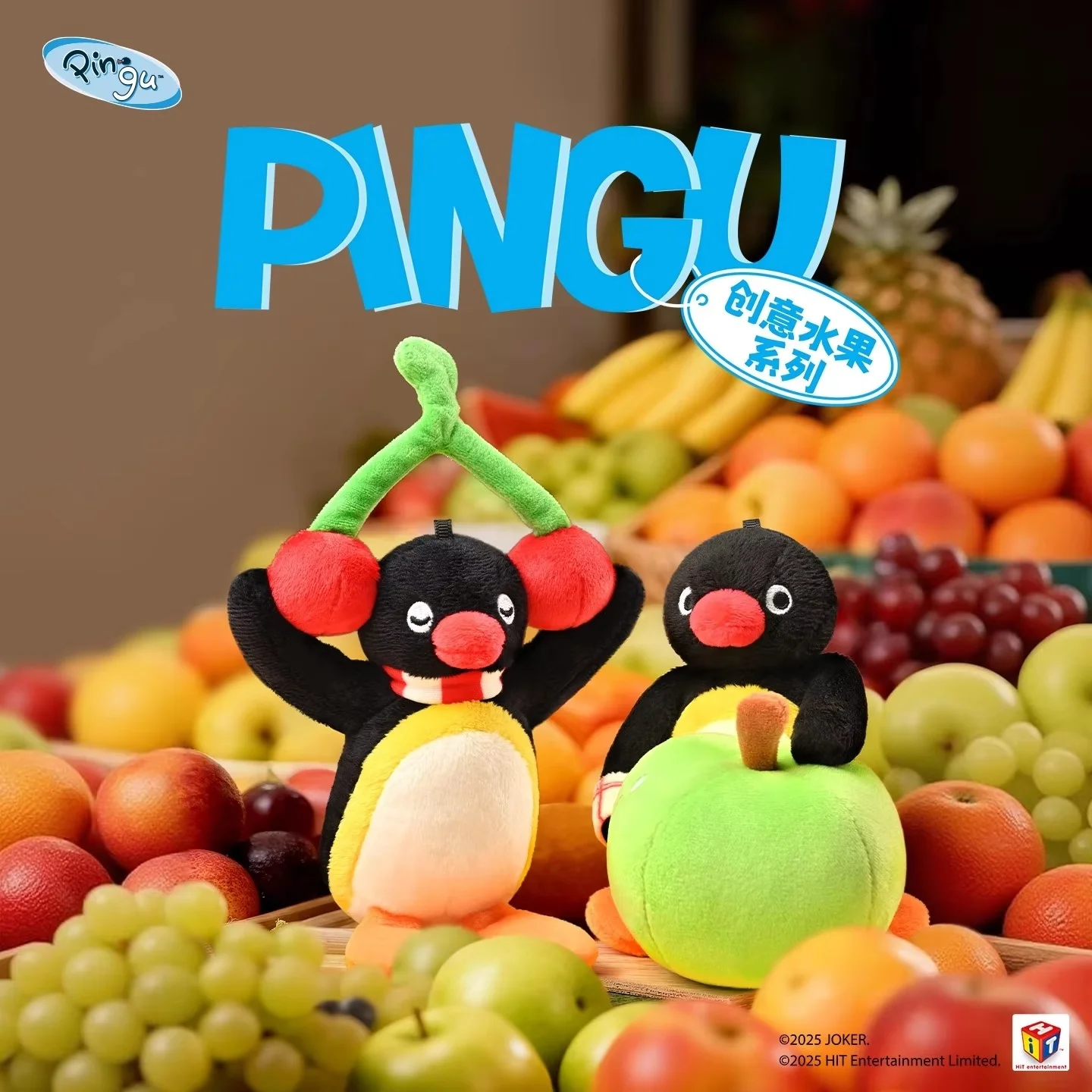 جديد حقيقي Pingu ألعاب من نسيج مخملي البطريق دمية محشوة الكرز الاستماع أفخم المفاتيح البطريق الإبداعية الفاكهة سلسلة لعبة هدية لعبة #2