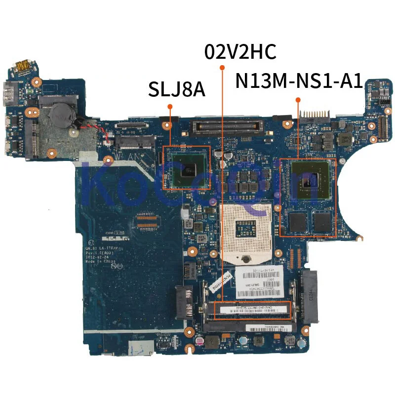 

Для DELL Latitude E6430 Mtherboard 02V2HC QAL81 LA-7782P SLJ8A N13M-NS1-A1 DDR3