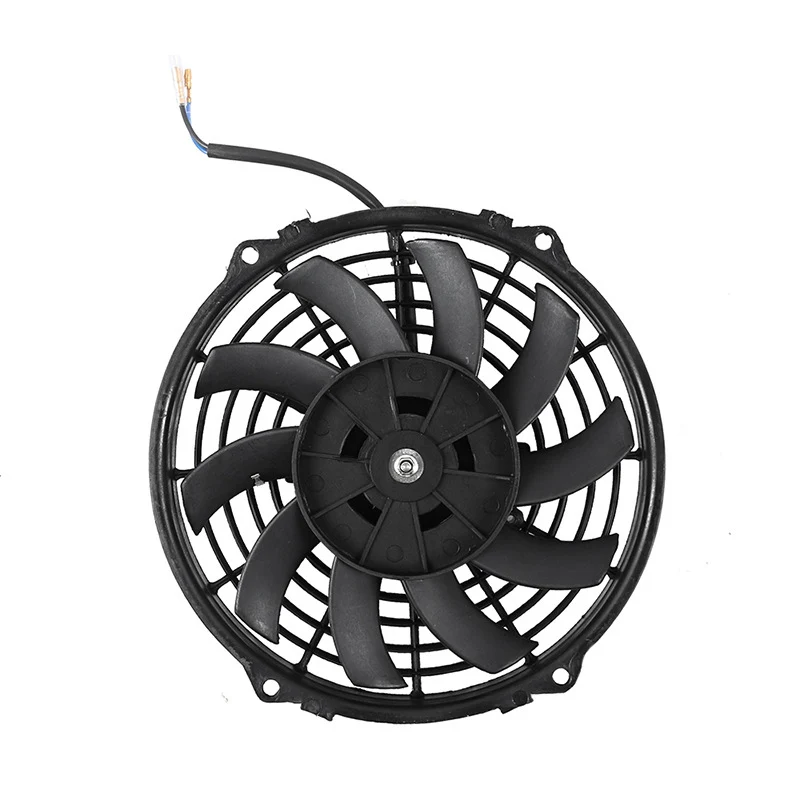 7/9/10/12 Inch Universal Slim Fan Push Pull Electric Radiator Fan Air-Sucking Type Cooling & Mounting Kit 12V 80W 2100RPM