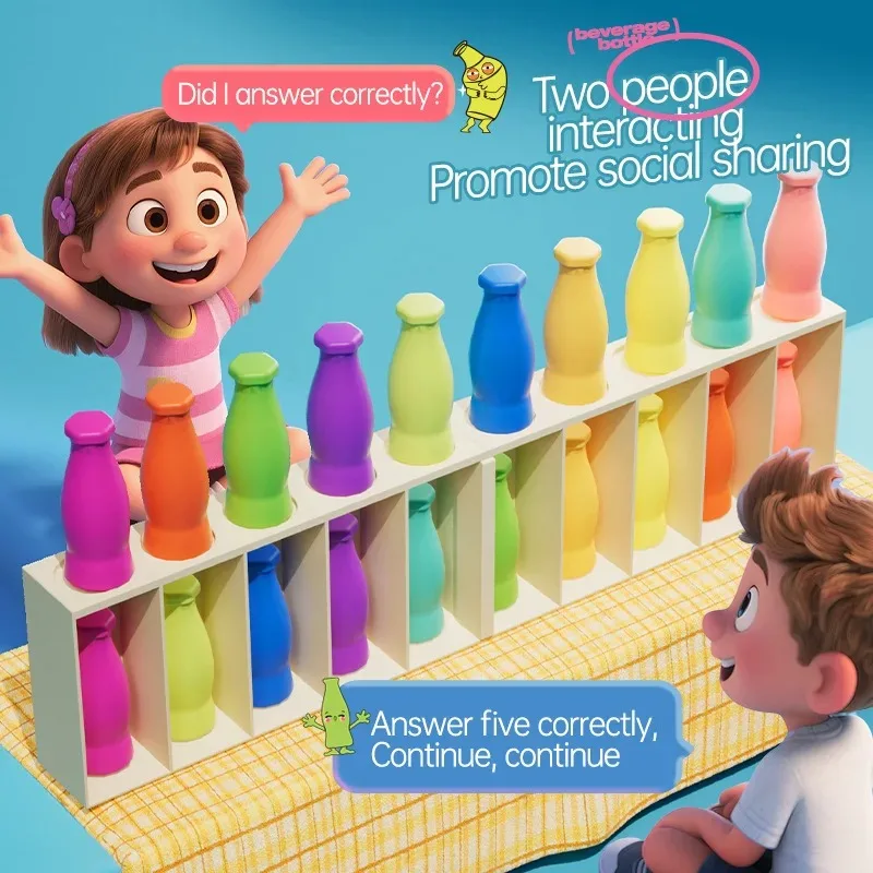 Bebidas engraçadas combinar cor classificação brinquedo jogo de treinamento de memória pai-filho jogo de tabuleiro interativo quebra-cabeça brinquedos para crianças presente
