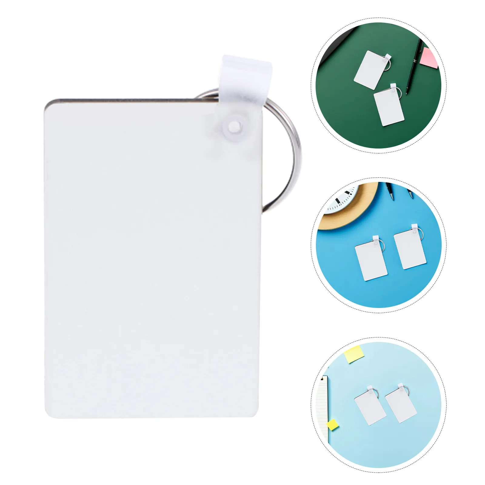 

25pcs Creative Keychain Diy Supplies Blank Wood Keychains Rectangle Sublimation Blanks For Engraving Heat Transfer Craft