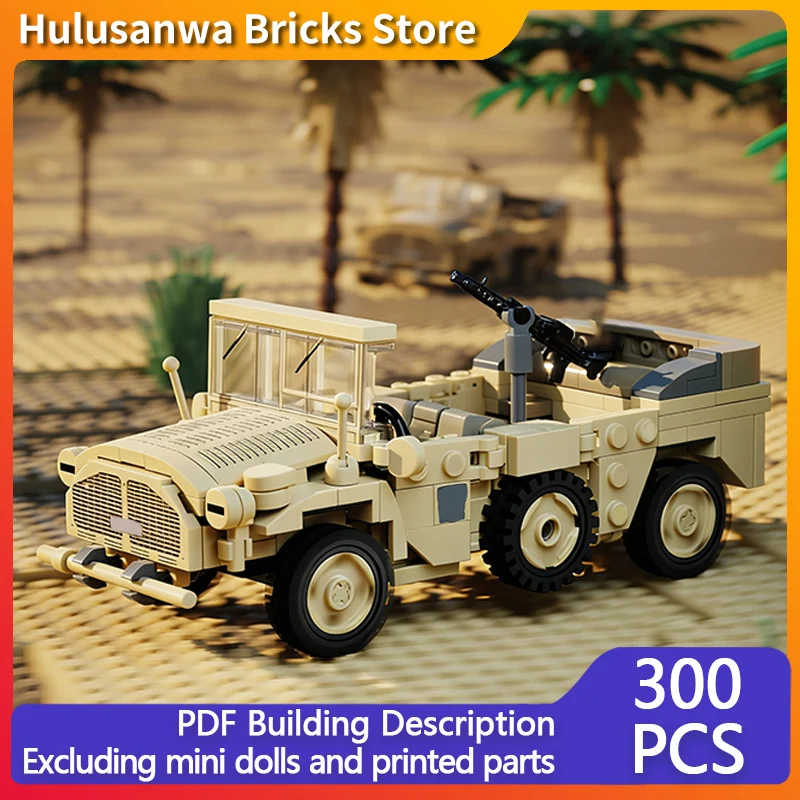 

WW2 German Heavy Off-Road Car Model MOC Building Bricks War Equipment Modular Technology Gift Holiday Assemble Children Toy Suit