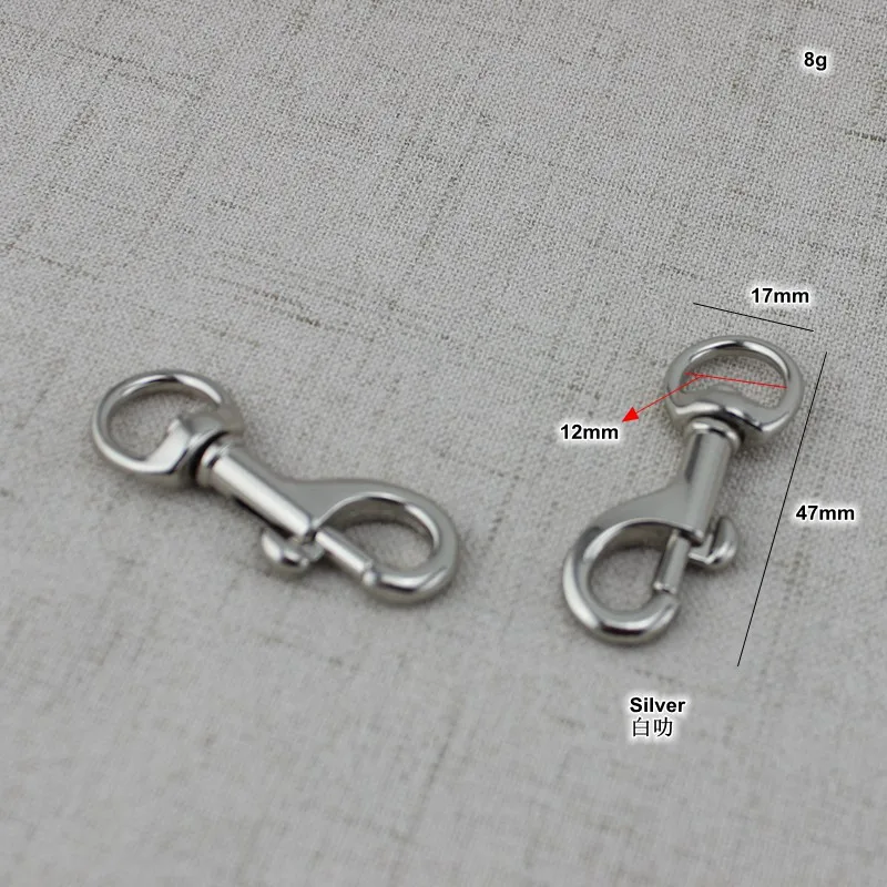 12mm High quality hook webbing trigger metal snap hook hardware carabines swivel clasp lobster claws Bag Parts Accessories