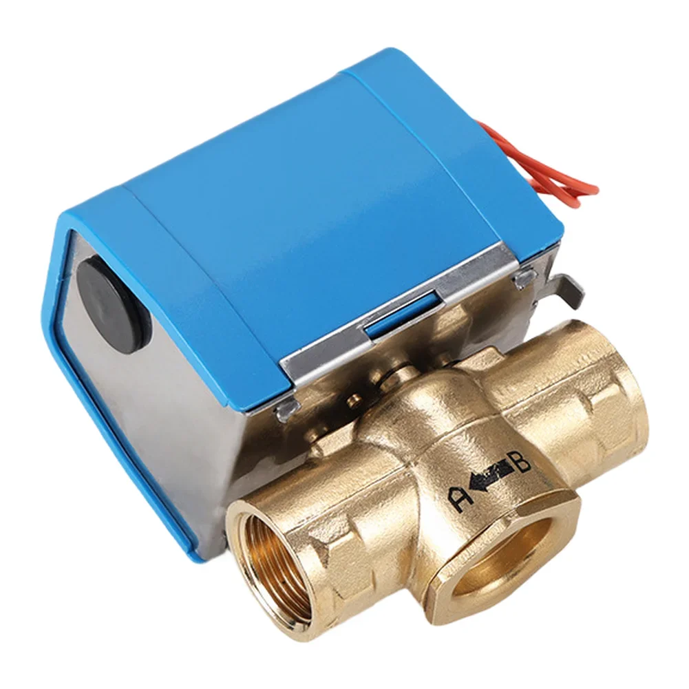 Electric 2-Way Brass Water Flow Control Valve With Internal Thread For Underfloor Heating And HVAC Systems, 3/4 Inch Or 1 Inch