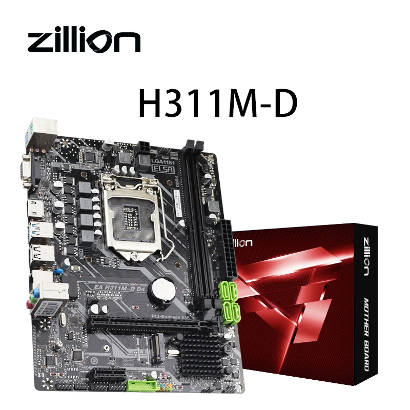Imagem -01 - Placa-mãe Zillion H311 Atx Lga 1151 Support Intel Core Gen Cpu i3 i5 i7 Dual Channel Ddr4 Sata3.0 Hdmi H310m 1151 Novo