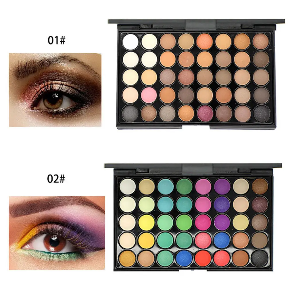 40 Tone Eyeshadow Pallet Rich Color Range White to Deep Black for Highlight Smoky Eyes Makeup Artists Beginners